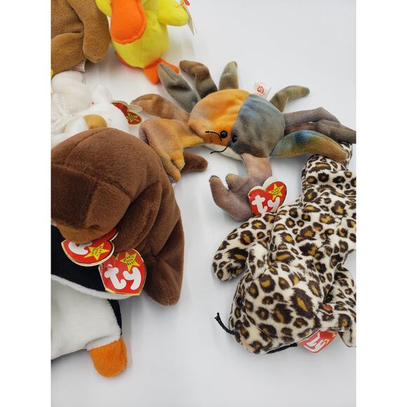 Ty Beanie Baby Lot 11 Patti Claude Quackers Teddy Waddle Erin Seaweed - Picture 3 of 15